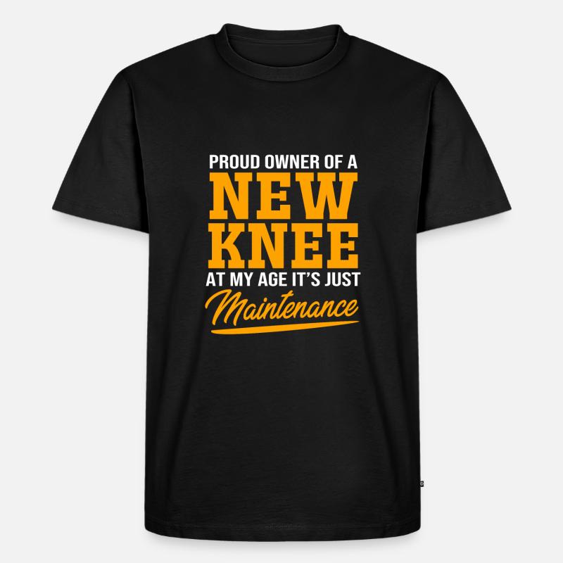 Knie Operation - Männer Premium Bio T-Shirt - Schwarz