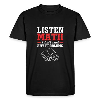 Mathematics - Men's Premium Organic T-Shirt - black - Front - Nico (187cm)