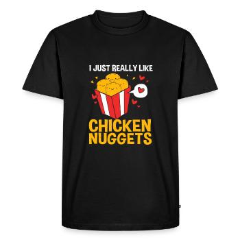 Nuggets de poulet - T-shirt Premium bio Homme - noir - Devant - Nico (187cm)