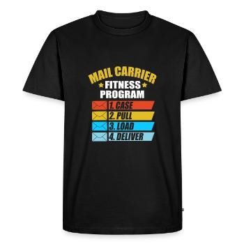 Facteur - T-shirt Premium bio Homme - noir - Devant - Nico (187cm)