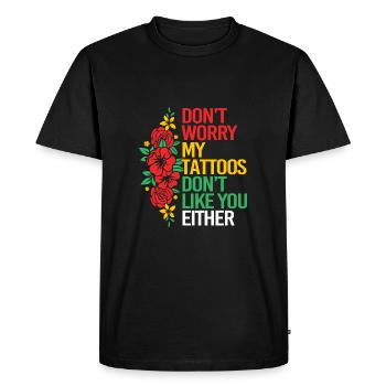 Tattoo Artist Tattoo Artist Tattooed Tattoo - Men's Premium Organic T-Shirt - black - Front - Nico (187cm)