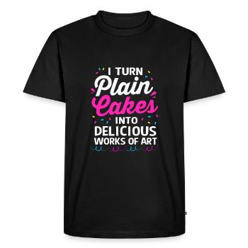 Gâteau Tartelette Décoration Gâteau - T-shirt Premium bio Homme - noir - Devant - Nico (187cm)