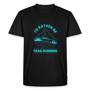 Trail running - T-shirt Premium bio Homme - noir - Devant - Nico (187cm)
