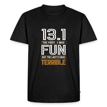 Marathonien Marathonien - T-shirt Premium bio Homme - noir - Devant - Nico (187cm)