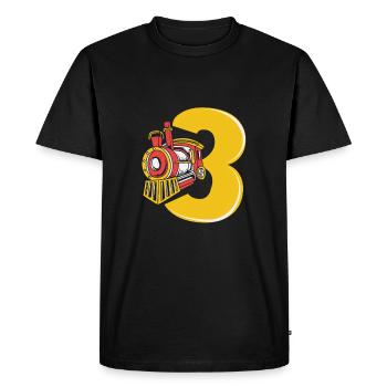 Anniversaire des enfants Train Train Conducteur Locomotive - T-shirt Premium bio Homme - noir - Devant - Nico (187cm)