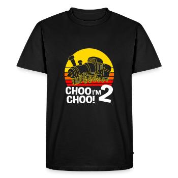 Anniversaire des enfants Train Train Conducteur Locomotive - T-shirt Premium bio Homme - noir - Devant - Nico (187cm)