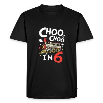 Anniversaire des enfants Train Train Conducteur Locomotive - T-shirt Premium bio Homme - noir - Devant - Nico (187cm)
