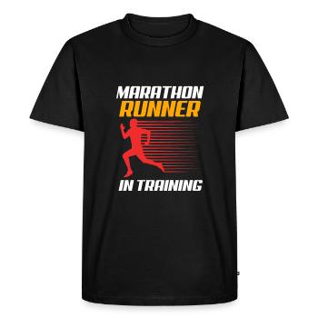 Marathon Marathon Runner - Men's Premium Organic T-Shirt - black - Front - Nico (187cm)