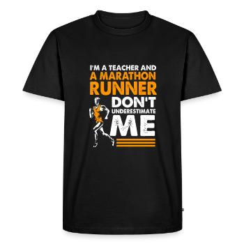 Marathon Marathon Runner - Men's Premium Organic T-Shirt - black - Front - Nico (187cm)