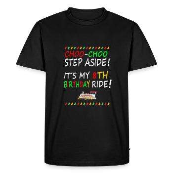 Anniversaire des enfants Train Train Conducteur Locomotive - T-shirt Premium bio Homme - noir - Devant - Nico (187cm)