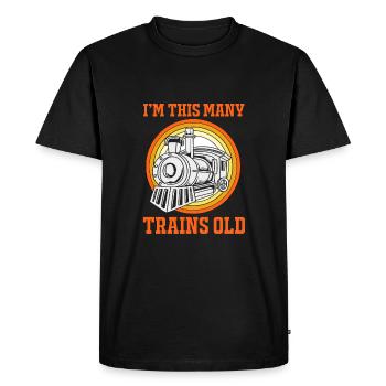 Anniversaire des enfants Train Train Conducteur Locomotive - T-shirt Premium bio Homme - noir - Devant - Nico (187cm)