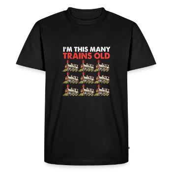 Anniversaire des enfants Train Train Conducteur Locomotive - T-shirt Premium bio Homme - noir - Devant - Nico (187cm)