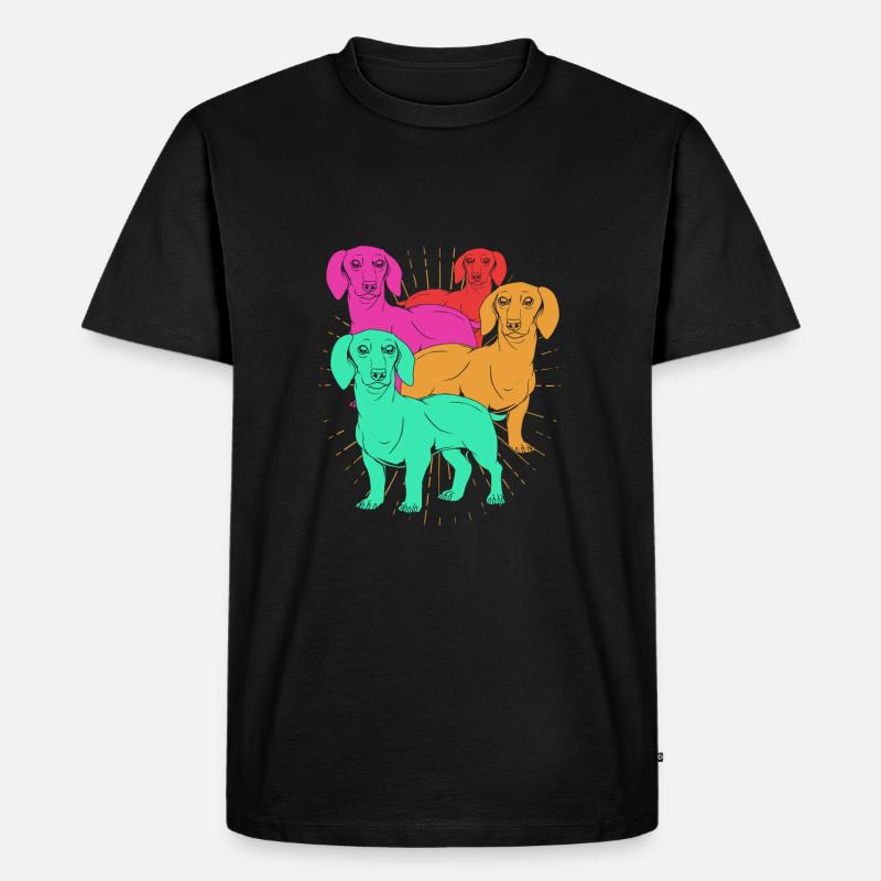 Dackel - Männer Premium Bio T-Shirt - Schwarz