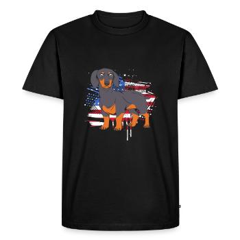 Dachshund - Men's Premium Organic T-Shirt - black - Front - Nico (187cm)