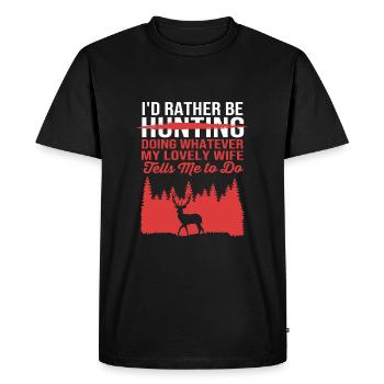 Chasse au chasseur - T-shirt Premium bio Homme - noir - Devant - Nico (187cm)