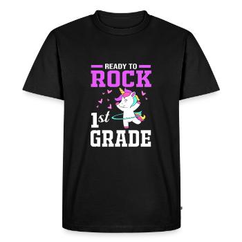 Première année - T-shirt Premium bio Homme - noir - Devant - Nico (187cm)