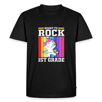 Première année - T-shirt Premium bio Homme - noir - Devant - Nico (187cm)