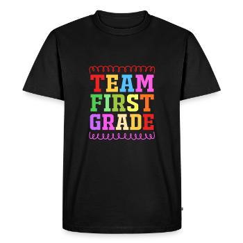 Première année - T-shirt Premium bio Homme - noir - Devant - Nico (187cm)