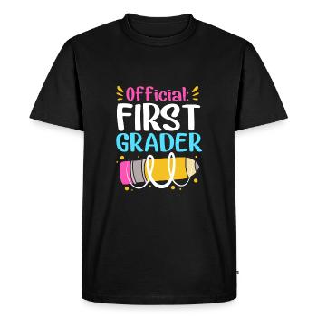 Première année - T-shirt Premium bio Homme - noir - Devant - Nico (187cm)