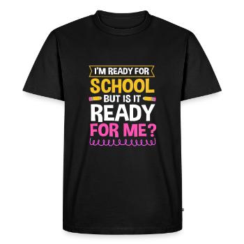 Première année - T-shirt Premium bio Homme - noir - Devant - Nico (187cm)