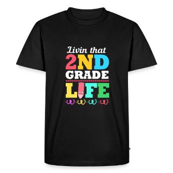 2e année - T-shirt Premium bio Homme - noir - Devant - Nico (187cm)