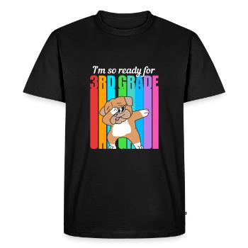 3rd Grade - Men's Premium Organic T-Shirt - black - Front - Nico (187cm)