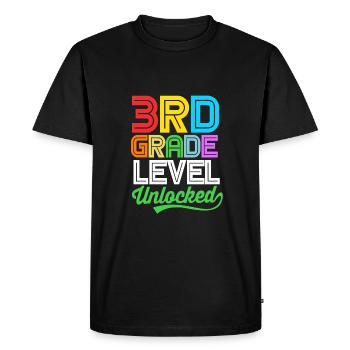 3rd Grade - Men's Premium Organic T-Shirt - black - Front - Nico (187cm)