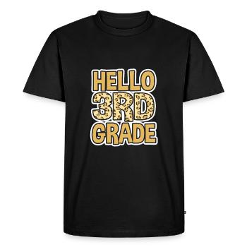 3rd Grade - Men's Premium Organic T-Shirt - black - Front - Nico (187cm)
