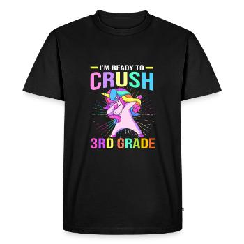 3rd Grade - Men's Premium Organic T-Shirt - black - Front - Nico (187cm)