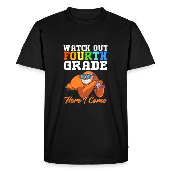 4th Grade - Men's Premium Organic T-Shirt - black - Front - Nico (187cm)