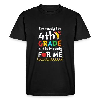 4th Grade - Men's Premium Organic T-Shirt - black - Front - Nico (187cm)