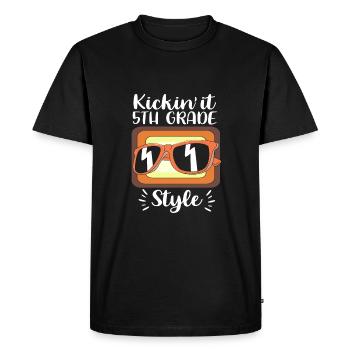 5th Grade - Men's Premium Organic T-Shirt - black - Front - Nico (187cm)
