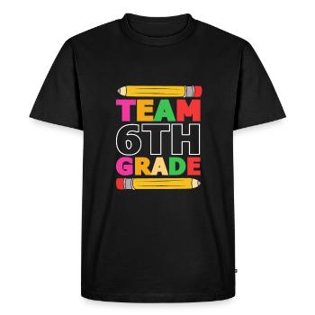 6th Grade - Men's Premium Organic T-Shirt - black - Front - Nico (187cm)