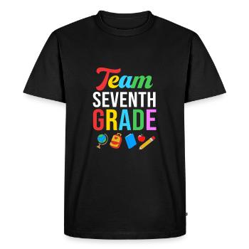 7th Grade - Men's Premium Organic T-Shirt - black - Front - Nico (187cm)