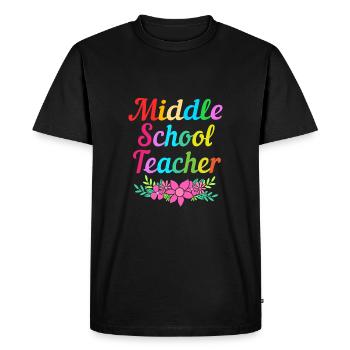 Enseignants de collège - T-shirt Premium bio Homme - noir - Devant - Nico (187cm)