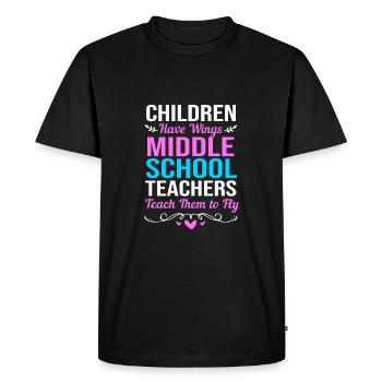 Enseignants de collège - T-shirt Premium bio Homme - noir - Devant - Nico (187cm)