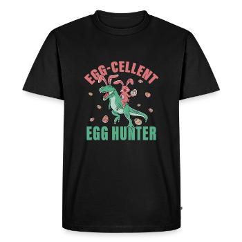 Egg-cellent Egg Hunter - Men's Premium Organic T-Shirt - black - Front - Nico (187cm)