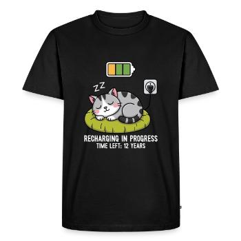 Rechargement en cours Cat - T-shirt Premium bio Homme - noir - Devant - Nico (187cm)