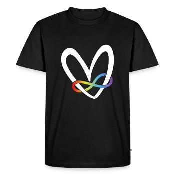 Autism Heart - Men's Premium Organic T-Shirt - black - Front - Nico (187cm)