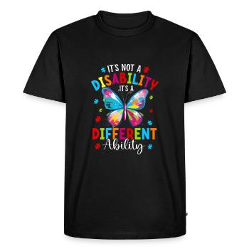 Ce n’est pas un handicap, c’est une capacité différente - T-shirt Premium bio Homme - noir - Devant - Nico (187cm)