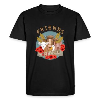 Amis pas nourriture - T-shirt Premium bio Homme - noir - Devant - Nico (187cm)