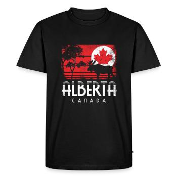 ALBERTA CANADA FLAG MAPLE LEAF CANADA GIFT - Men's Premium Organic T-Shirt - black - Front - Nico (187cm)