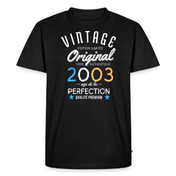 Vintage Original 2003 - T-shirt Premium bio Homme - noir - Devant - Nico (187cm)