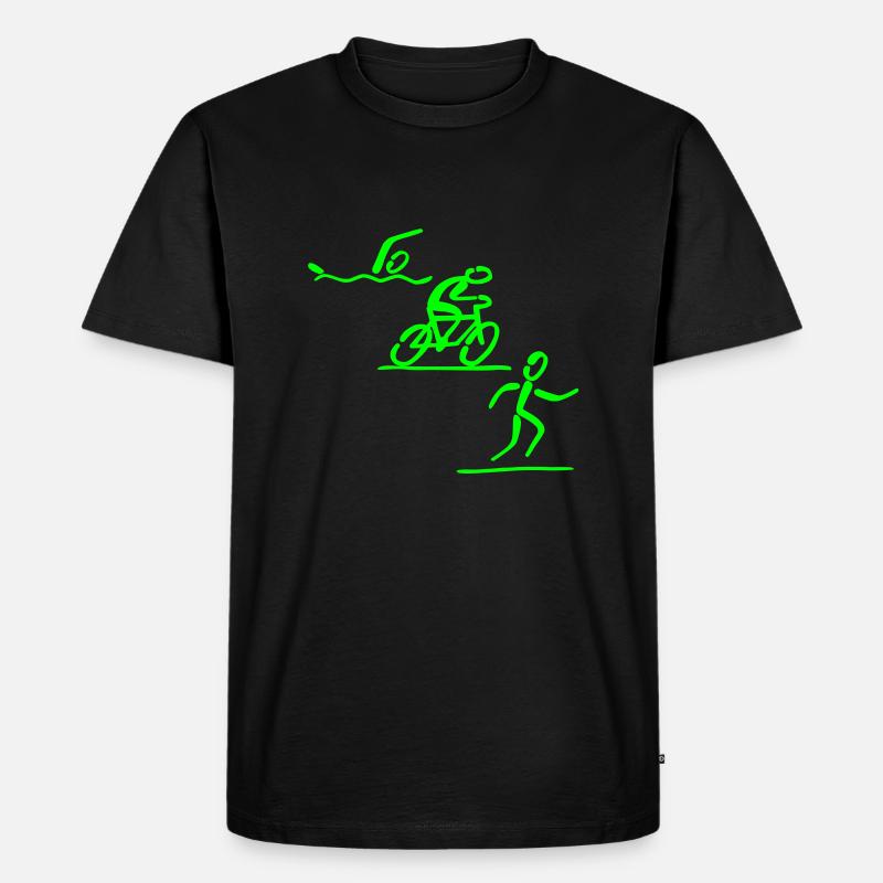 Triathlon - Männer Premium Bio T-Shirt - Schwarz