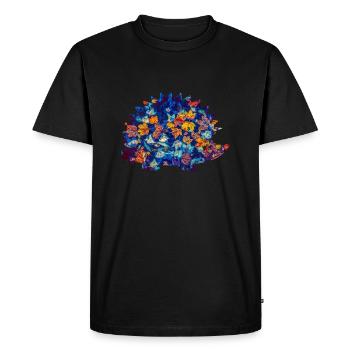 feuilles d'automne hérisson - T-shirt Premium bio Homme - noir - Devant - Nico (187cm)