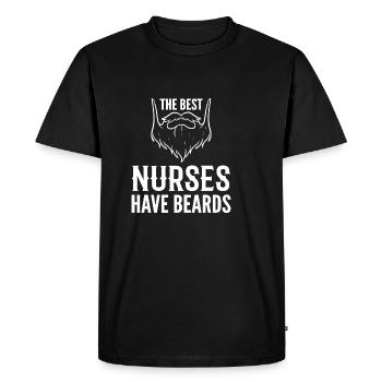 Les infirmières ont des barbes certifiées par l’État K - T-shirt Premium bio Homme - noir - Devant - Nico (187cm)