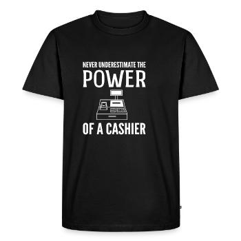 Autorisation du don de comptable caissier - T-shirt Premium bio Homme - noir - Devant - Nico (187cm)
