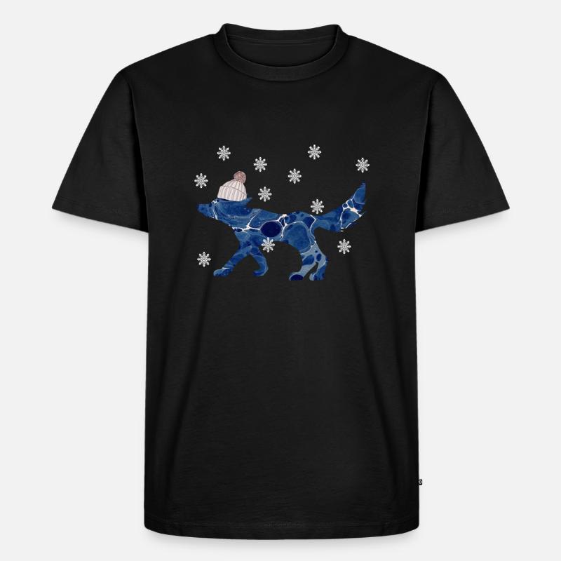 fuchs mit mütze e 12 - Männer Premium Bio T-Shirt - Schwarz