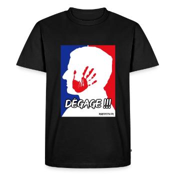 Dégage ! - T-shirt Premium bio Homme - noir - Devant - Nico (187cm)