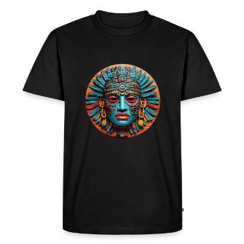Masque inca, masque aztèque, masque mystique coloré - T-shirt Premium bio Homme - noir - Devant - Nico (187cm)